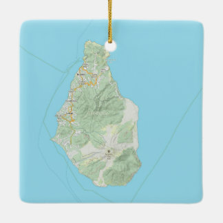 Montserrat Map Christmas Ceramic Ornament