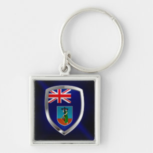 Montserrat  Metallic Emblem Key Ring