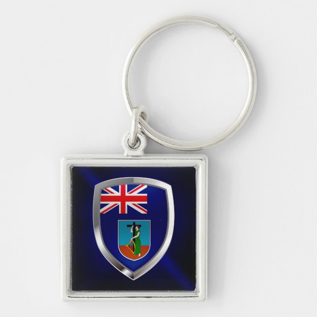 Montserrat  Metallic Emblem Key Ring (Front)