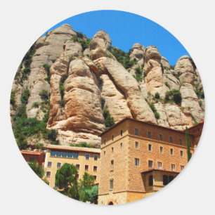 Montserrat Monastery, Catalonia, Spain Classic Round Sticker