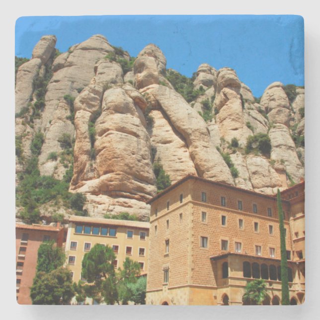 Montserrat Monastery, Catalonia, Spain Stone Coaster (Front)