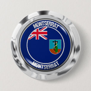Montserrat Round Emblem 7.5 Cm Round Badge
