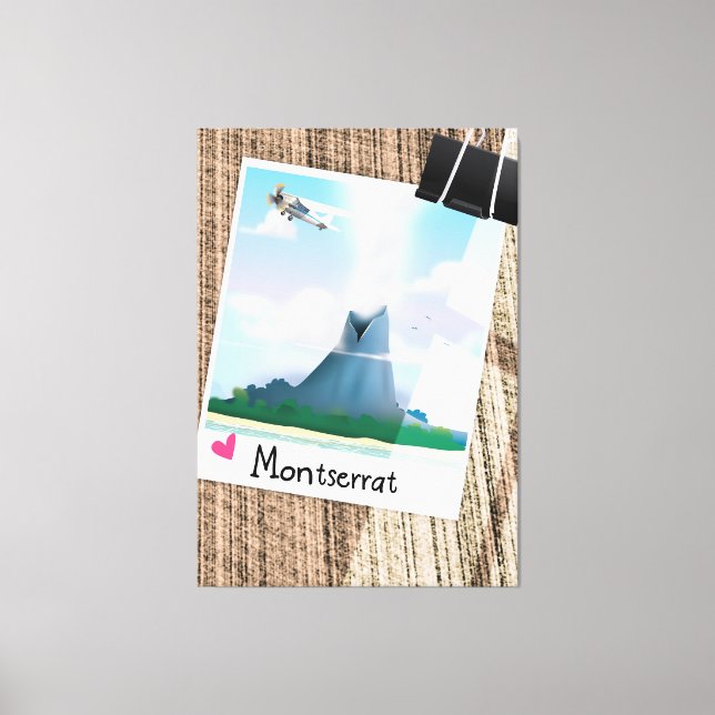 Montserrat Volcano vacation poster. Canvas Print (Front)