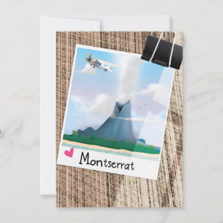 Montserrat Volcano vacation poster. Invitation