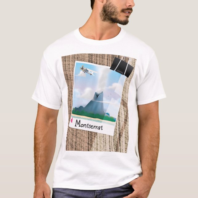 Montserrat Volcano vacation poster. T-Shirt (Front)