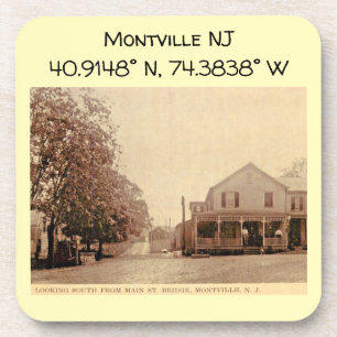 Montville NJ Map Coordinates Vintage Style Coaster