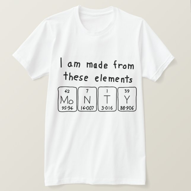 Monty periodic table name shirt (Design Front)