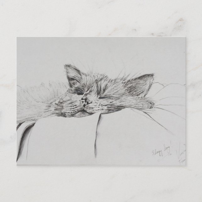 Monty sleepy boy postcard (Front)
