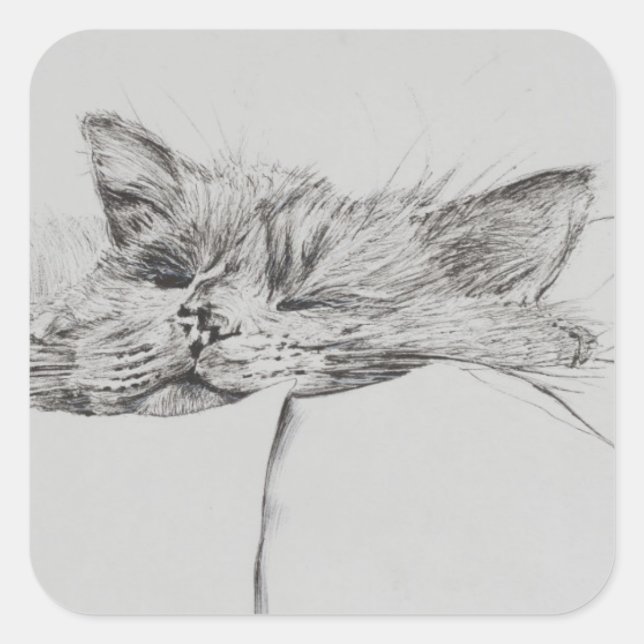 Monty sleepy boy square sticker (Front)