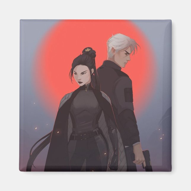 Monty & Strong - Mona Finden art -Simon & Michiko Magnet (Front)