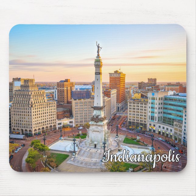 Monument Circle, Indianapolis, Indiana, USA Mouse Mat (Front)