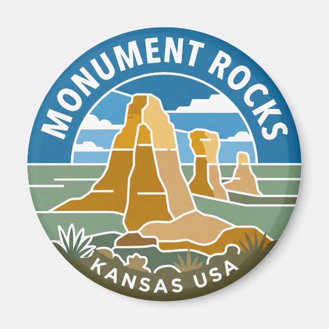 Monument Rocks USA Magnet (Front)