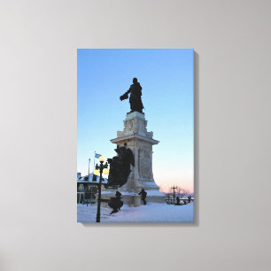 Monument to Samuel De Champlain, Quebec, Canada Canvas Print