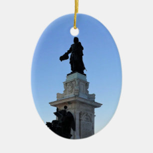 Monument to Samuel De Champlain, Quebec, Canada Ceramic Tree Decoration