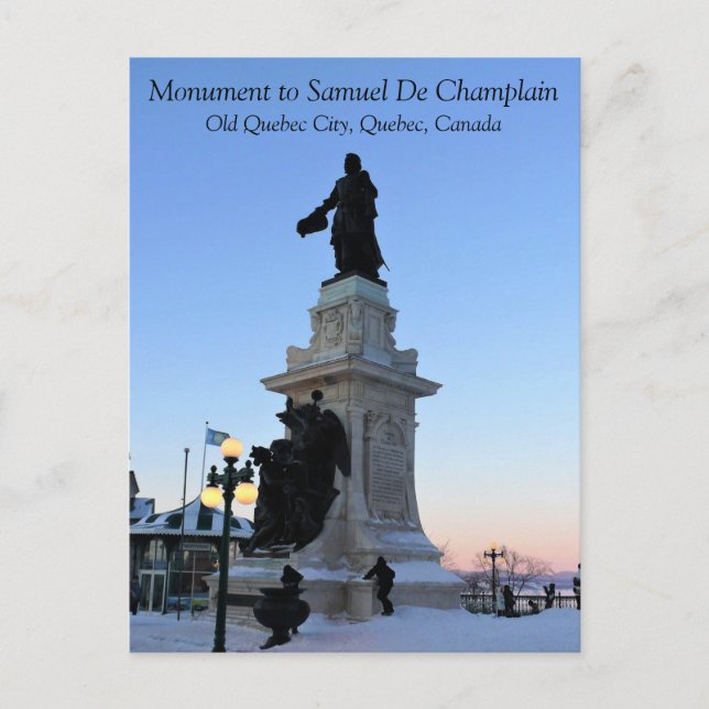 Monument to Samuel De Champlain, Quebec, Canada Postcard (Front)