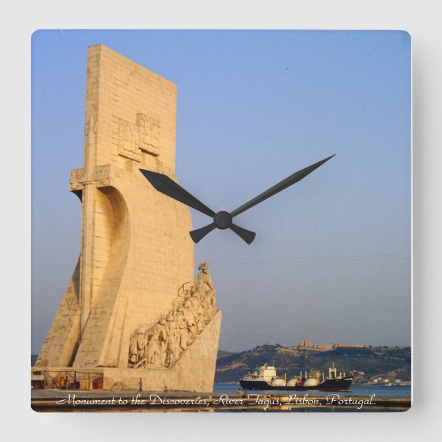 Monument to the Discoveries, Lisbon, Portugal Square Wall Clock (Front)