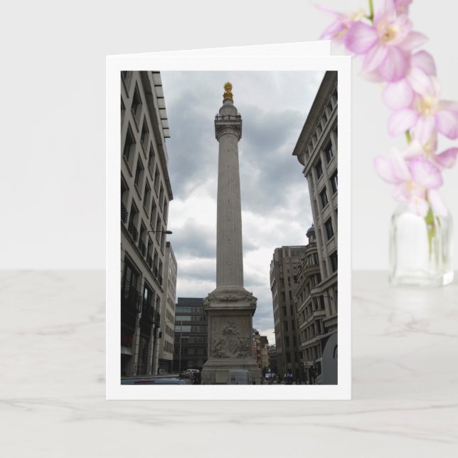 Monument to the Great Fire of London, England, Card (Orchid)