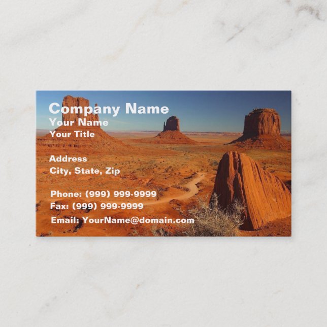 Monument Valley 1 Business Card (Front)