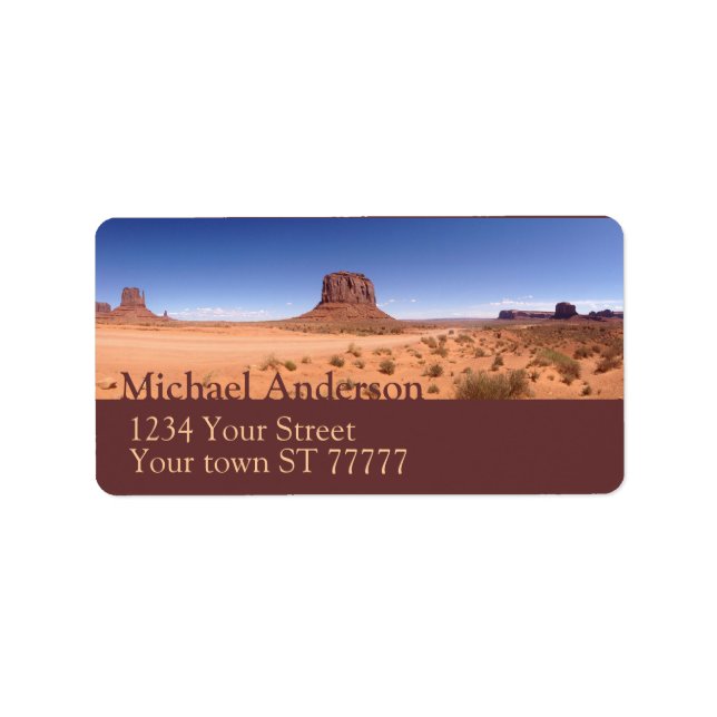 Monument Valley Address label (Front)