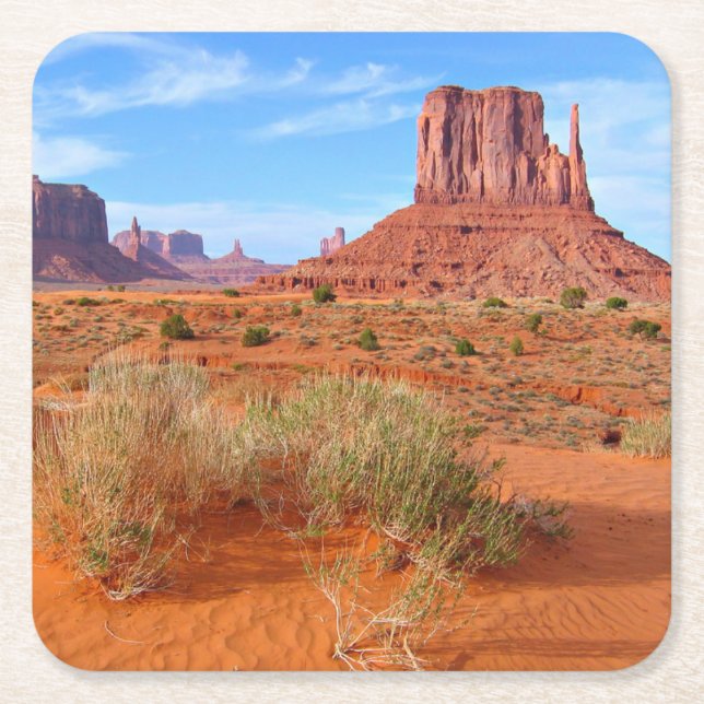 Monument Valley Arizona Square Paper Coaster (Front)