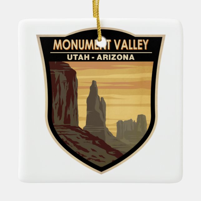 Monument Valley Arizona Utah Vintage Ceramic Ornament (Front)