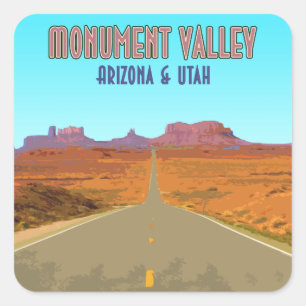 Monument Valley Arizona Utah Vintage Square Sticker
