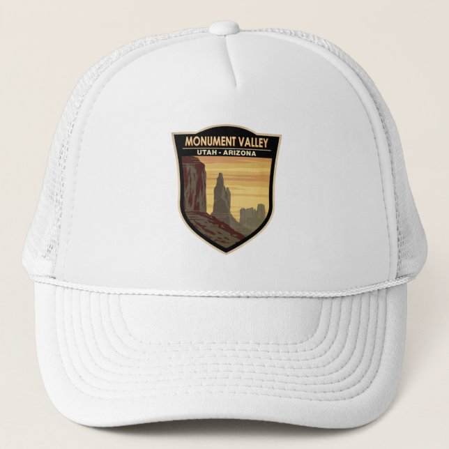 Monument Valley Arizona Utah Vintage Trucker Hat (Front)