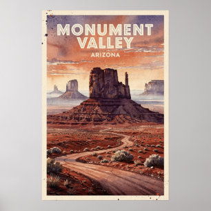 Monument Valley Arizona Vintage Travel Poster