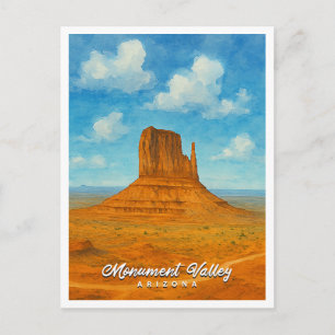 Monument Valley AZ Desert View Watercolor Holiday Postcard