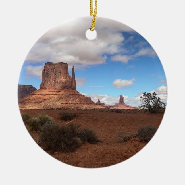 Monument Valley Ceramic Tree Decoration (Front)