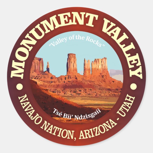 Monument Valley Classic Round Sticker (Front)