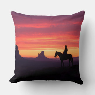 Monument Valley Iconic Western Sunset Silhouette  Cushion