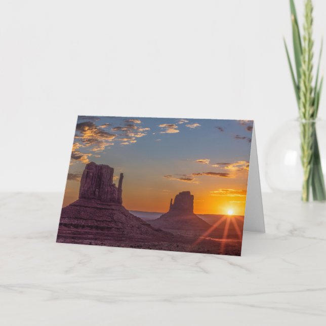 Monument Valley Mittens Sunrise Greeting Card (Front)