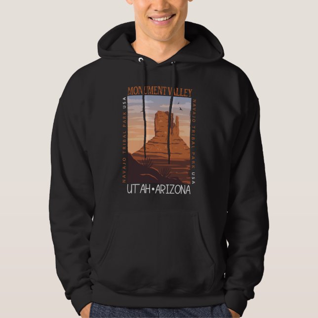 Monument Valley Navajo Tribal Park Distressed  Hoodie (Front)