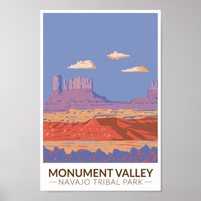 Monument Valley Navajo Tribal Park Travel Vintage Poster (Front)