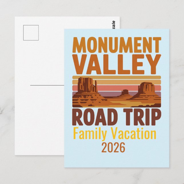 Monument Valley Road Trip Scenic Desert Adventure Postcard (Front/Back)