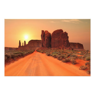 Monument Valley: The Thumb butte & Three Sisters Photo Print