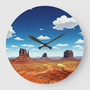 Monument Valley Travel Navajo Nation Arizona Large Clock