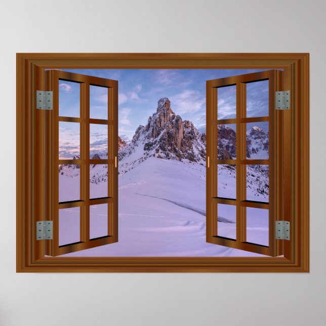 Monument Valley USA Faux Window View Winter Poster (Front)