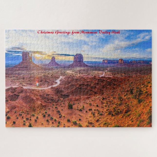 Monument Valley Utah. Christmas Greetings Jigsaw Puzzle (Horizontal)