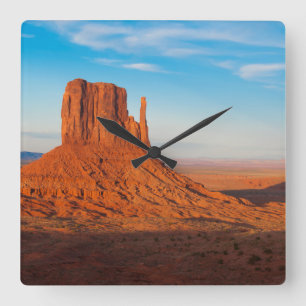 Monument Valley Utah desert mittens in panoramic Square Wall Clock