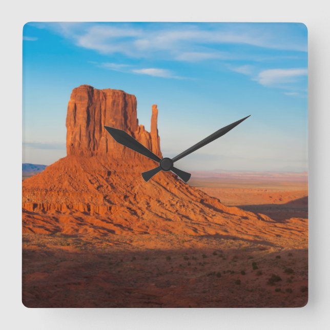 Monument Valley Utah desert mittens in panoramic Square Wall Clock (Front)