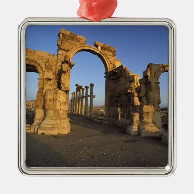Monumental Arch, Palmyra, Homs, Syria Metal Tree Decoration (Front)