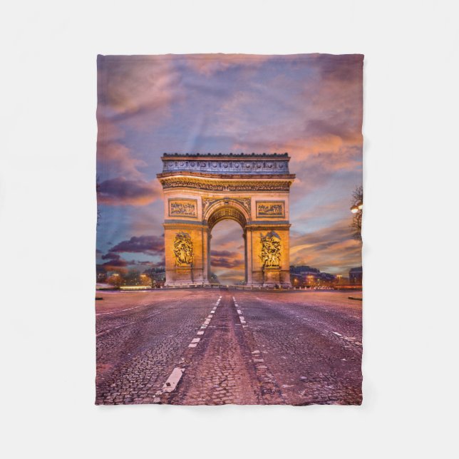 Monuments | Arc de Triomphe, Paris France Fleece Blanket (Front)