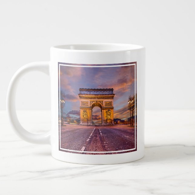 Monuments | Arc de Triomphe, Paris France Large Coffee Mug (Left)