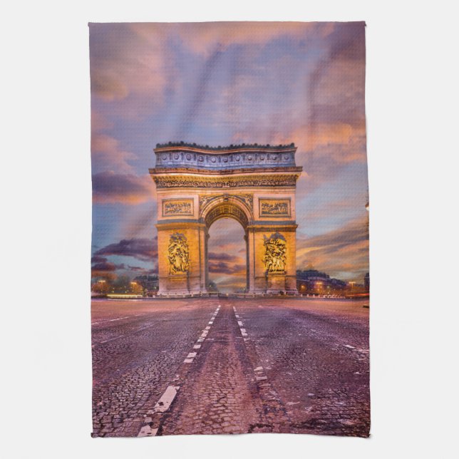 Monuments | Arc de Triomphe, Paris France Tea Towel (Vertical)
