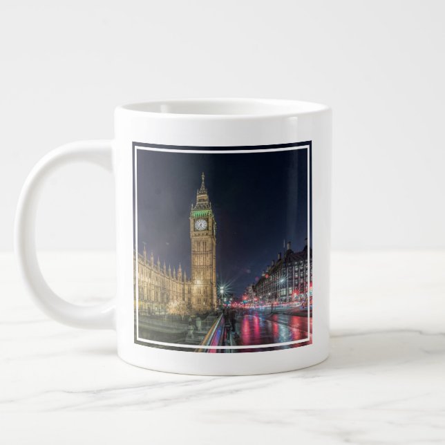 Monuments | Big Ben at Night Large Coffee Mug (Left)