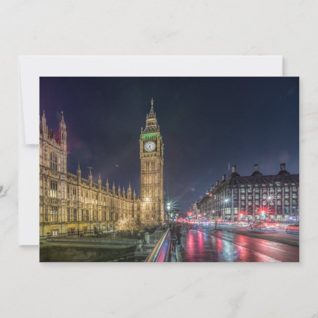 Monuments | Big Ben at Night Thank You Card (Front)