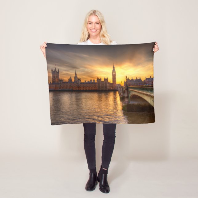 Monuments | Big Ben & Houses of Parliament Fleece Blanket (In Situ)