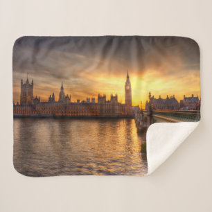 Monuments   Big Ben & Houses of Parliament Sherpa Blanket